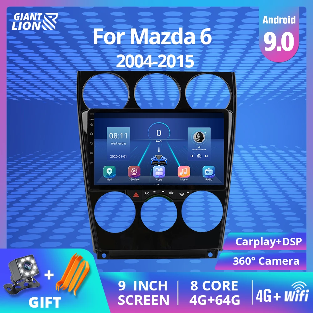 Автомагнитола 2DIN Android 9 0 для Mazda 6 2004 2014 автомобильный мультимедийный видеоплеер Dvd