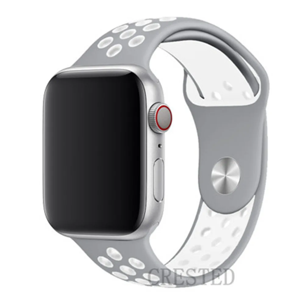 Ремешок для apple watch 5 4 3 ремешок 44 мм/40 мм iwatch ремешок 5 42 мм/38 мм correa силиконовый браслет аксессуары для часов - Цвет ремешка: silver white 3