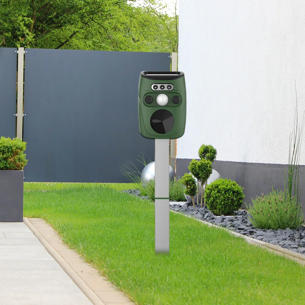 

Solar Ultrasonic Cat Dog Animal Repeller Pest Reject Birds Deterrent Anti Insect Fly Mole Rat Mouse Rodents Snake Repellent