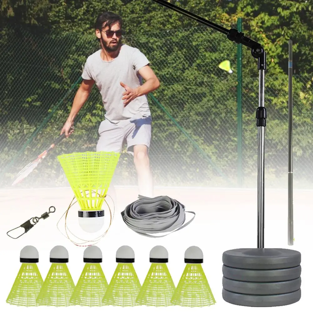 

Elastic Badminton Trainer Adult Kids One Person Badminton Single Play Rebound Practice Swing Automatic Sparring Badminton Set