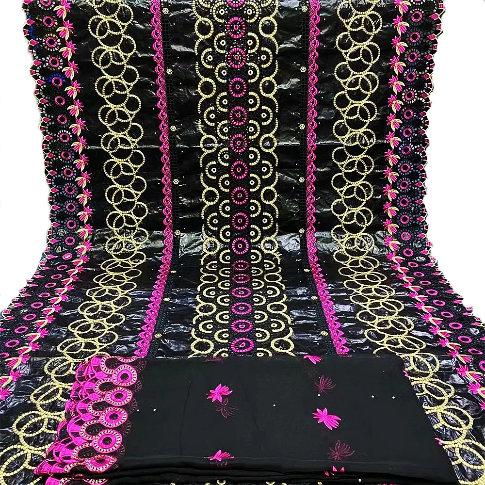 

Лидер продаж в африканском стиле кружево ткань Высокое качество Французский Базен удар вышитая сетчатая ткань; Цвет Черный; Для платья 5 + 2 я...