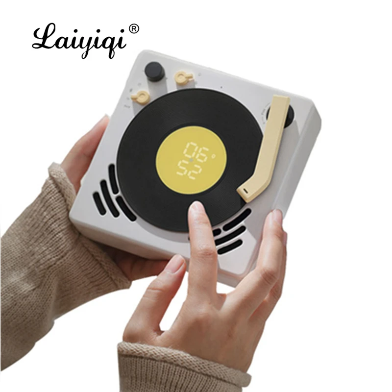 Laiyiqi фонограф мини Ретро дизайн Bluetooth динамик Jukebox будильник таймер сна
