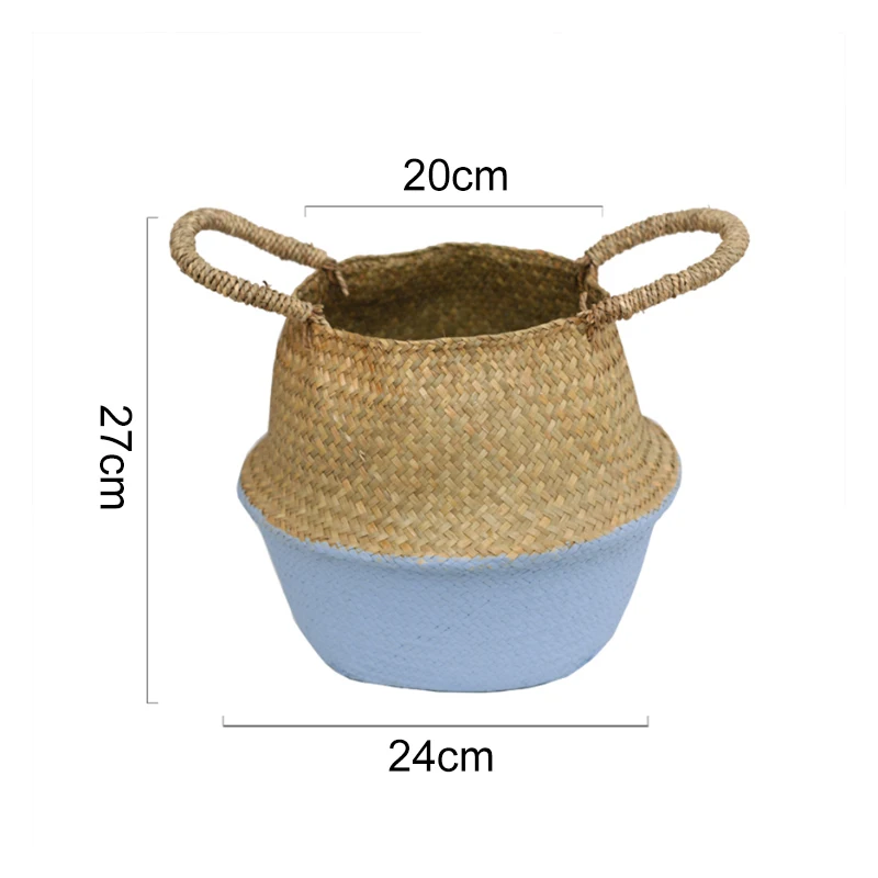 Laundry Basket YS194 Корзина из натурального водоросля складная корзина для белья бамбуковая плетеная корзина для хранения Плетеный цветочный горшок из ротанга Соломенная Корзина для растений ручной работы - Цвет: Laundry Basket YS194