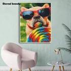 5D алмазная живопись сделай сам, забавная собака, полностью квадратная, круглая Алмазная вышивка, леденец, щенок, наборы для вышивки крестиком стразы, мозаика в подарок