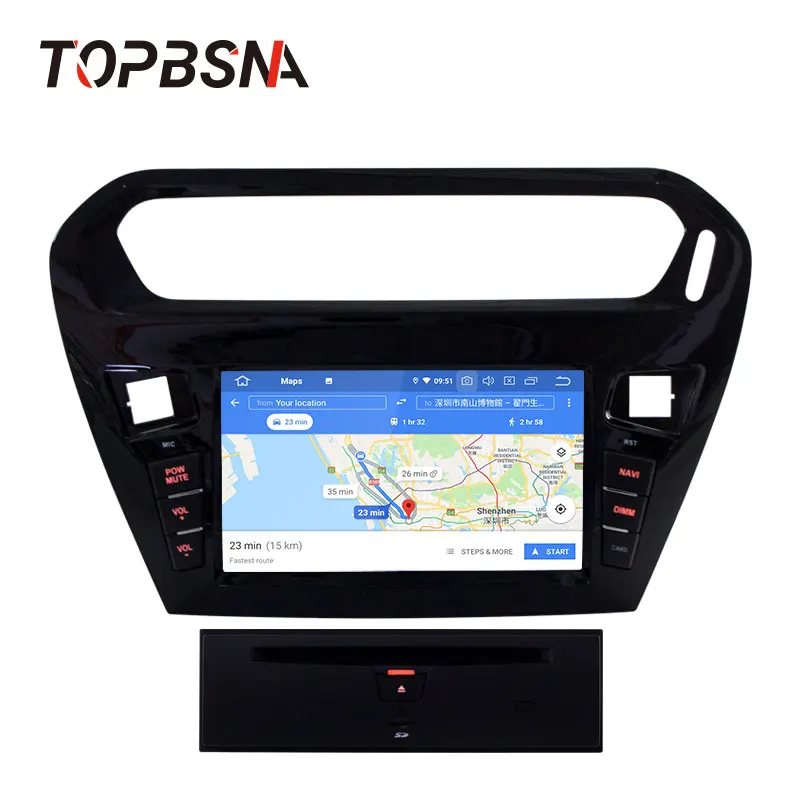 Автомобильный мультимедийный DVD плеер TOPBSNA 1 Din Android 10 для Citroen Elysee 2014 2016 Peugeot 301 GPS Navi