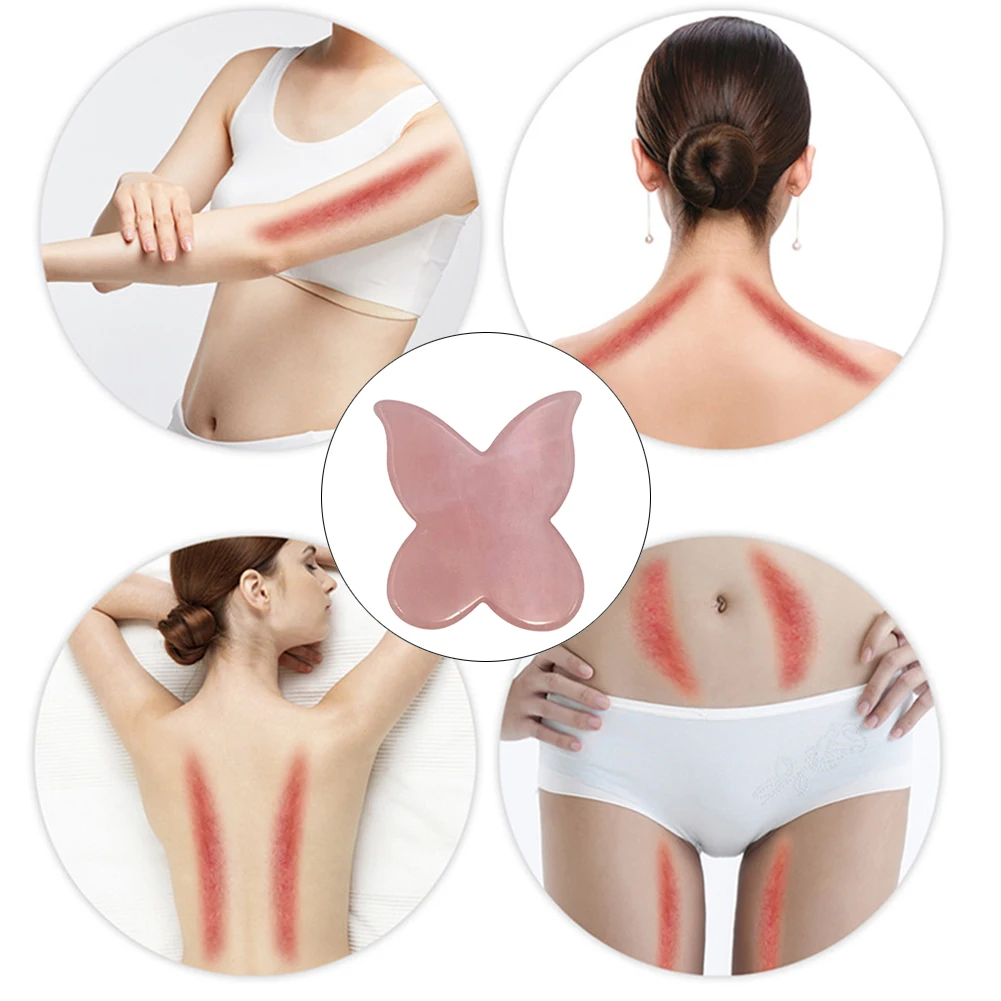 

Guasha Scraping Massage Tool Jade Stone Face Roller Rose Quartz Guasha Board Neck Massager Green For Skin Caring Scraping Guasha