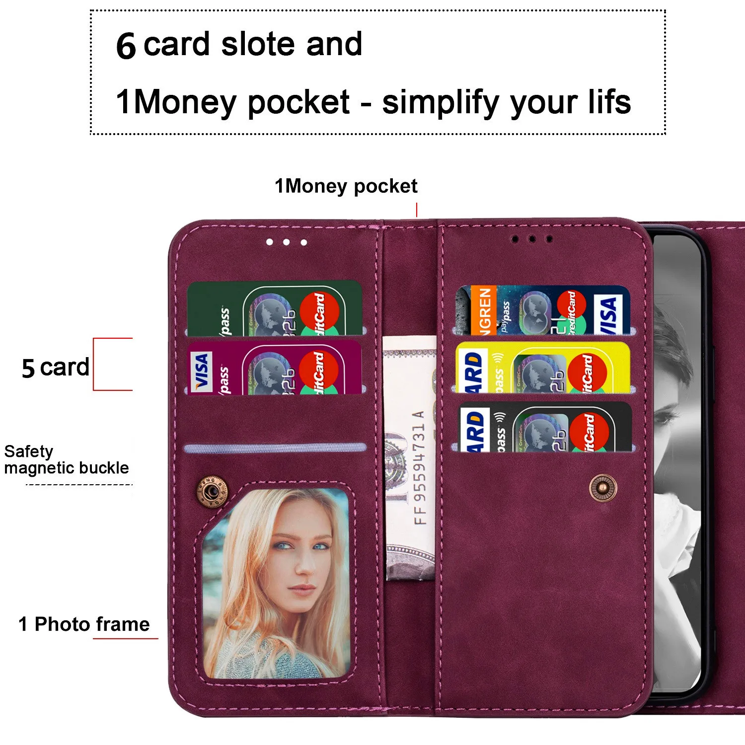 luxury zipper lanyard leather flip case for iphone 13 12 mini 11 pro xr xs max 6s 7 8 plus 5s se 2020 holder wallet stand cover free global shipping