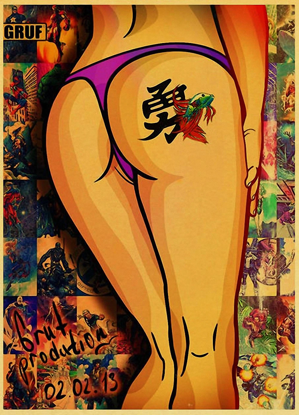 Сексуальный постер в стиле ретро для аниме девушек настенная бумага настенное