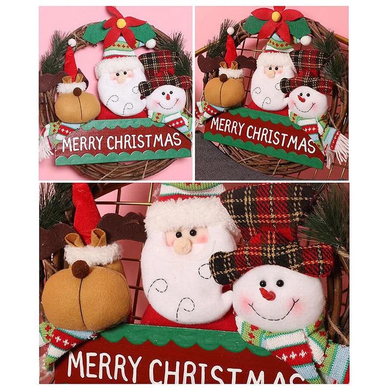 

1Pcs Christmas Wreath for Front Door Wreaths Decorations Seasonal Home Decor for New Year Front Door Ornaments