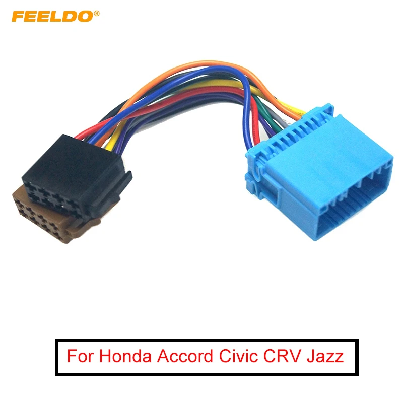 FEELDO 10Pcs Car CD Radio ISO Wiring Harness Adapter for Honda Accord Civic CRV Jazz Odyssey Suzuki Swift SX4 Head Units Cable