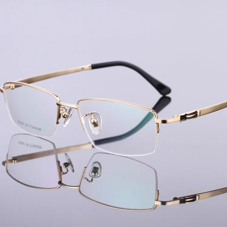 Pure Titanium New Type Glass Frame Ultra Light Business Simple Myopic Glass Frame Men's Fashion Half Frame