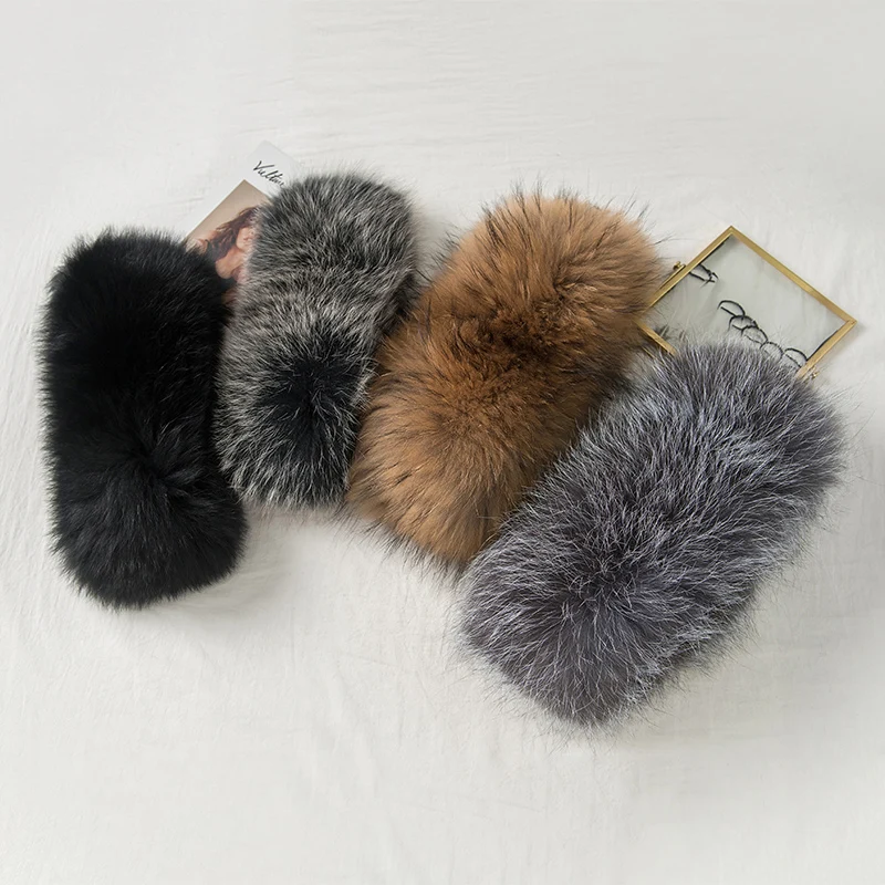 Lantafe зимний шарф из лисьего меха женский стрейч воротник натуральный мех зимние