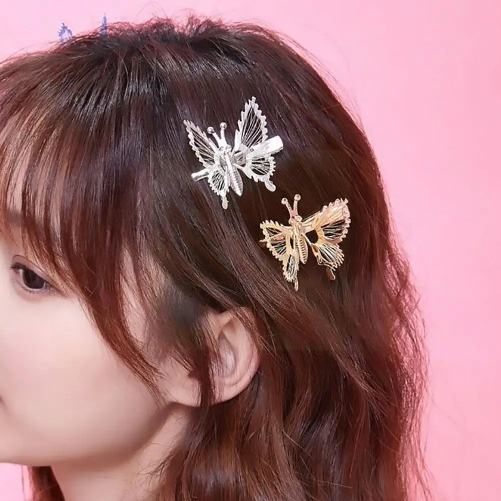 

Metallic Hair Clips Grip Claw Barrettes Clamps Accessories Moving With Hairpin Hairpin Wedding Hollow Y2p0