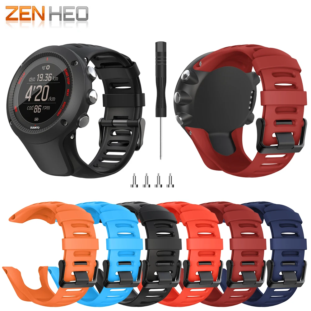 

Ремешок силиконовый 24 мм для Suunto Ambit 1/2/2R/3P/3S/3R, сменный Браслет для часов SUUNTO AMBIT Series 1/2/3