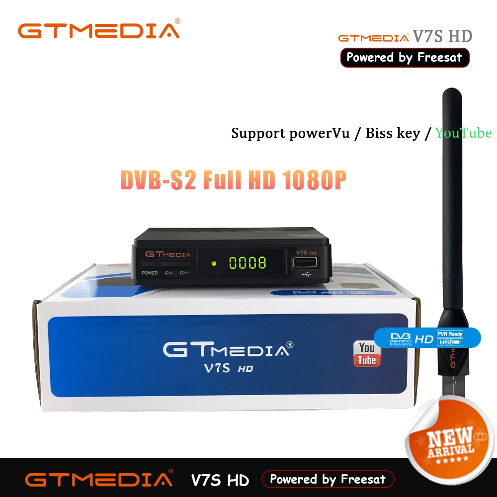 Спутниковый ТВ приемник GTMEDIA V7S HD DVB S2 1080P + USB WIFI Anttena с доставкой из Испании