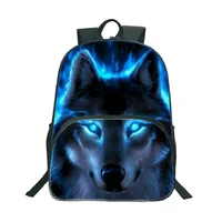 16 inch school backpack student boys girls school bags laptop backpacks wolf 3d printed bagpack bolsas escolares femme hombre