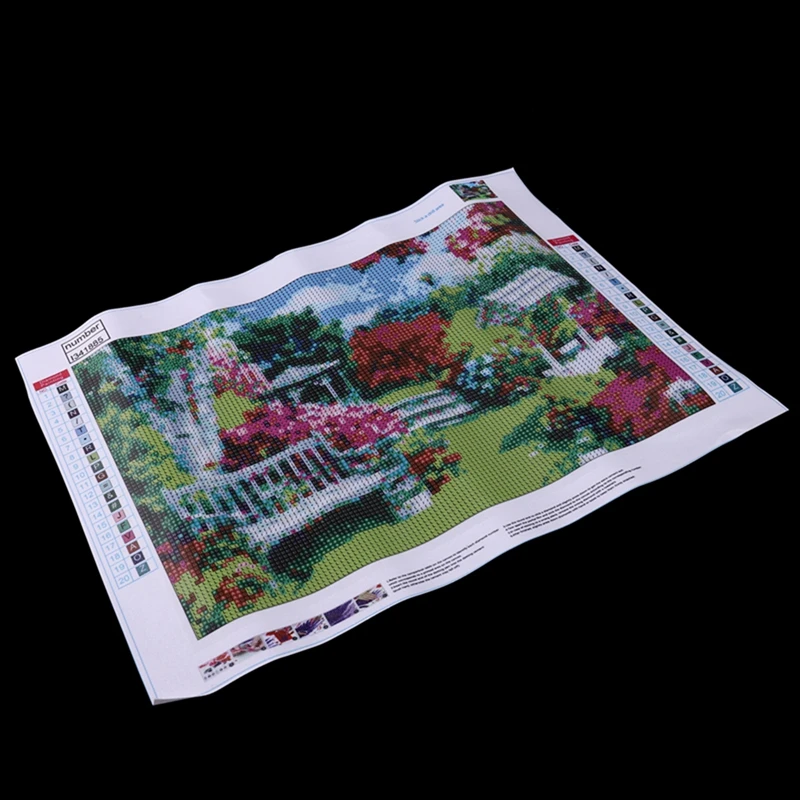 Акция! Полностью круглая алмазная живопись пейзаж сад цветок квадратные стразы