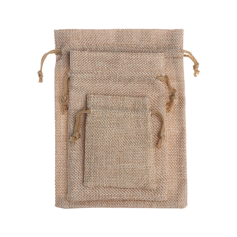 Джутовые подарочные пакеты из натуральной мешковины 1 шт. хлопковый простой