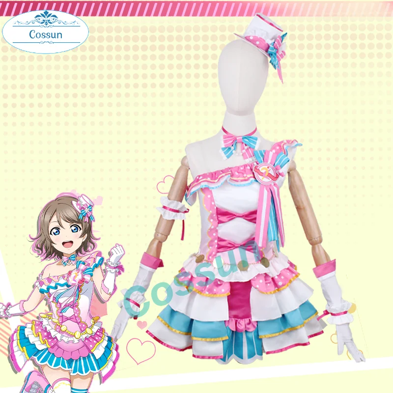 

Anime!Lovelive! Watanabe You Yuki Setsuna Lovely Uniform Cosplay Costume Halloween Carnival Party Role Play Outfit For Women NEW
