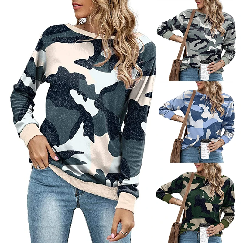 

Женский свитер с леопардовым принтом, блузка с круглым вырезом и длинным рукавом, Осень-зима 2021