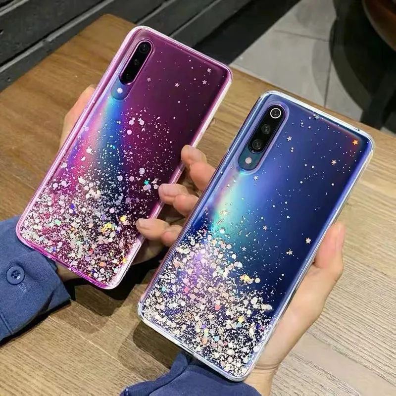 Мягкий Прозрачный блестящий чехол со звездой для Redmi 9A 9C Note10 11 pro 9S 8T 8 7 10 9 Pro Max Xiaomi Mi