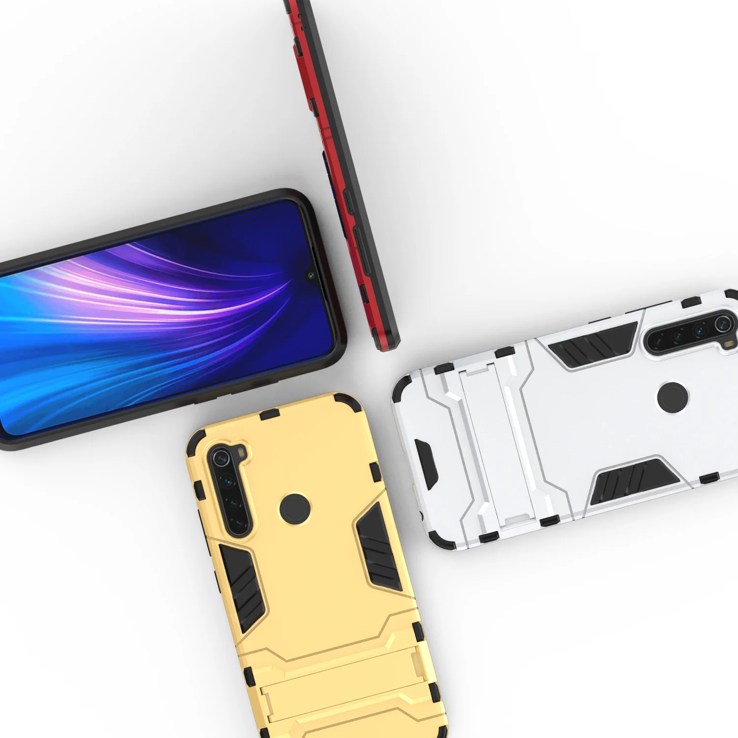 Защитный чехол для Xiaomi Redmi note8 pro note5 note4 задняя крышка с подставкой противоударный