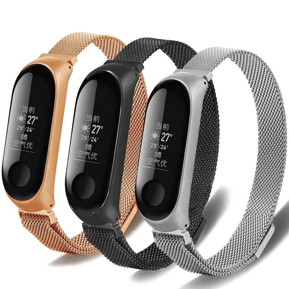 

For millet bracelet 3/4/5/6 Milanese stainless steel strap millet bracelet 5 6 metal bracelet new magnetic strap free shipping