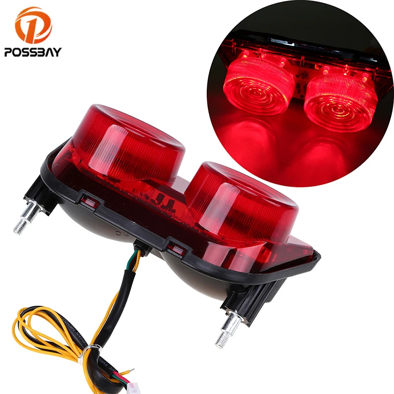 

POSSBAY Motorcycle Taillights Lamp Rear Turn Signals Light Amber Red 12V Signal Tail Light for Honda CBR250RR MC22 CBR250R MC19