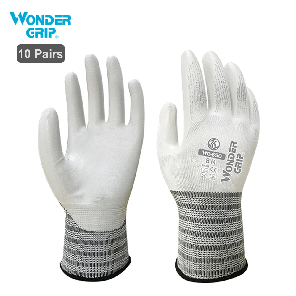 

Рабочие перчатки Wonder Grip, защитные перчатки из нитриловой резины, износостойкие водонепроницаемые Нескользящие толстые защитные перчатки