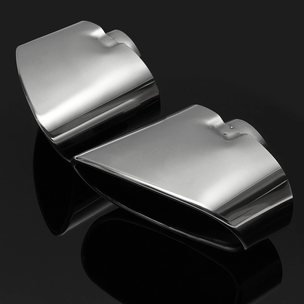 Пара автомобильных хромированных выхлопов с двойным хвостовым наконечником из