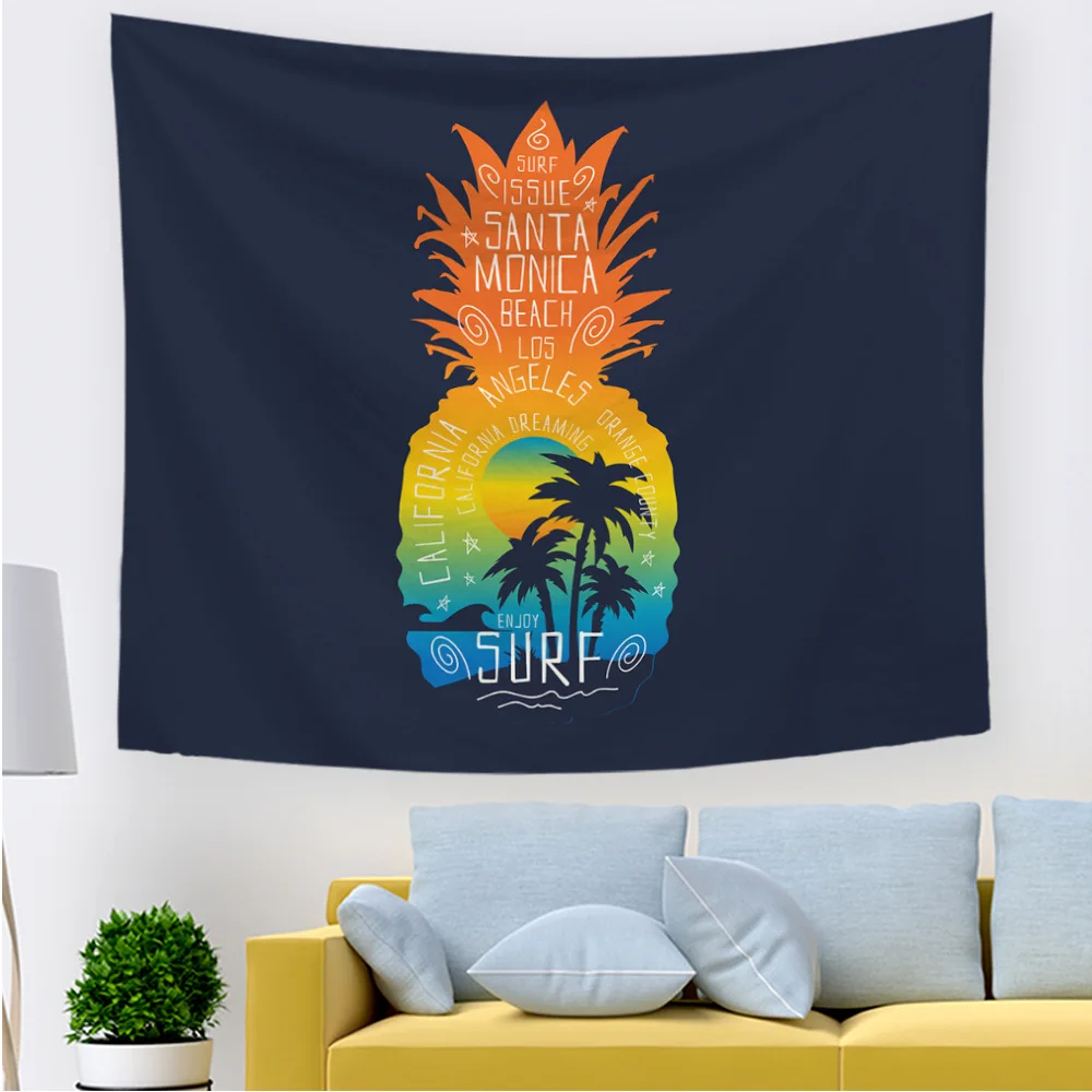 Summer Colorful Pineapple Tapestry Beach Towel Mat Life Tree Blanket Decor Outdoor Travel Cloth Home | Дом и сад