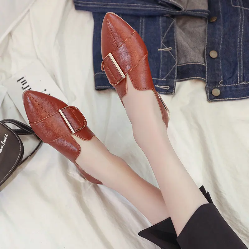 Брендовая Весенняя женская модная обувь для студентов повседневная кожаная с