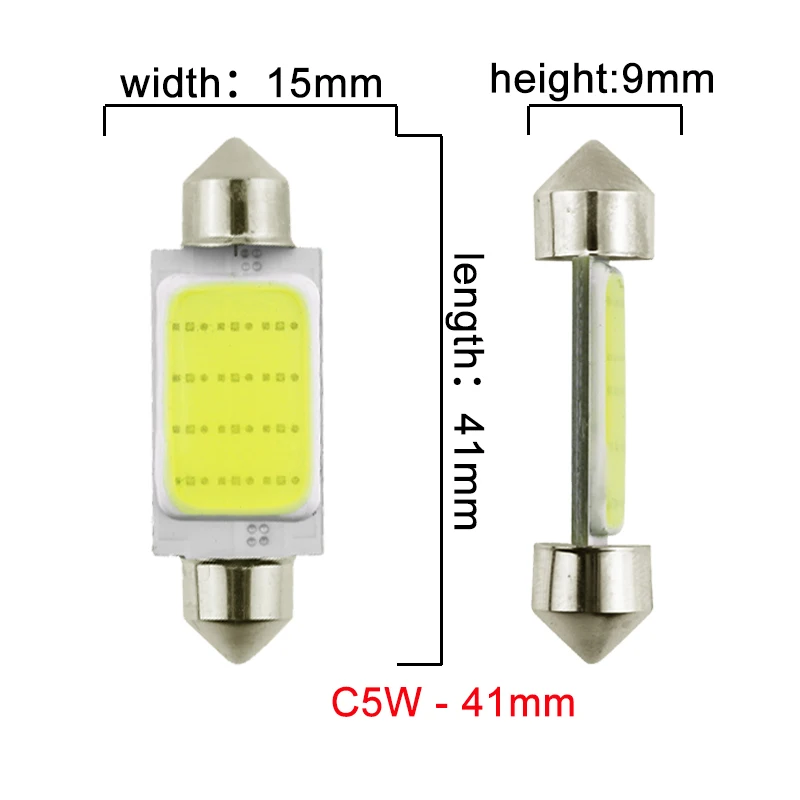 1x гирлянда 31 мм 36 мм/39 мм/41 мм C5W C10W светодиодный COB лампы 12SMD 12V 7000K интерьер автомобильного салона Чтение багажный фонарь супер яркий белый
