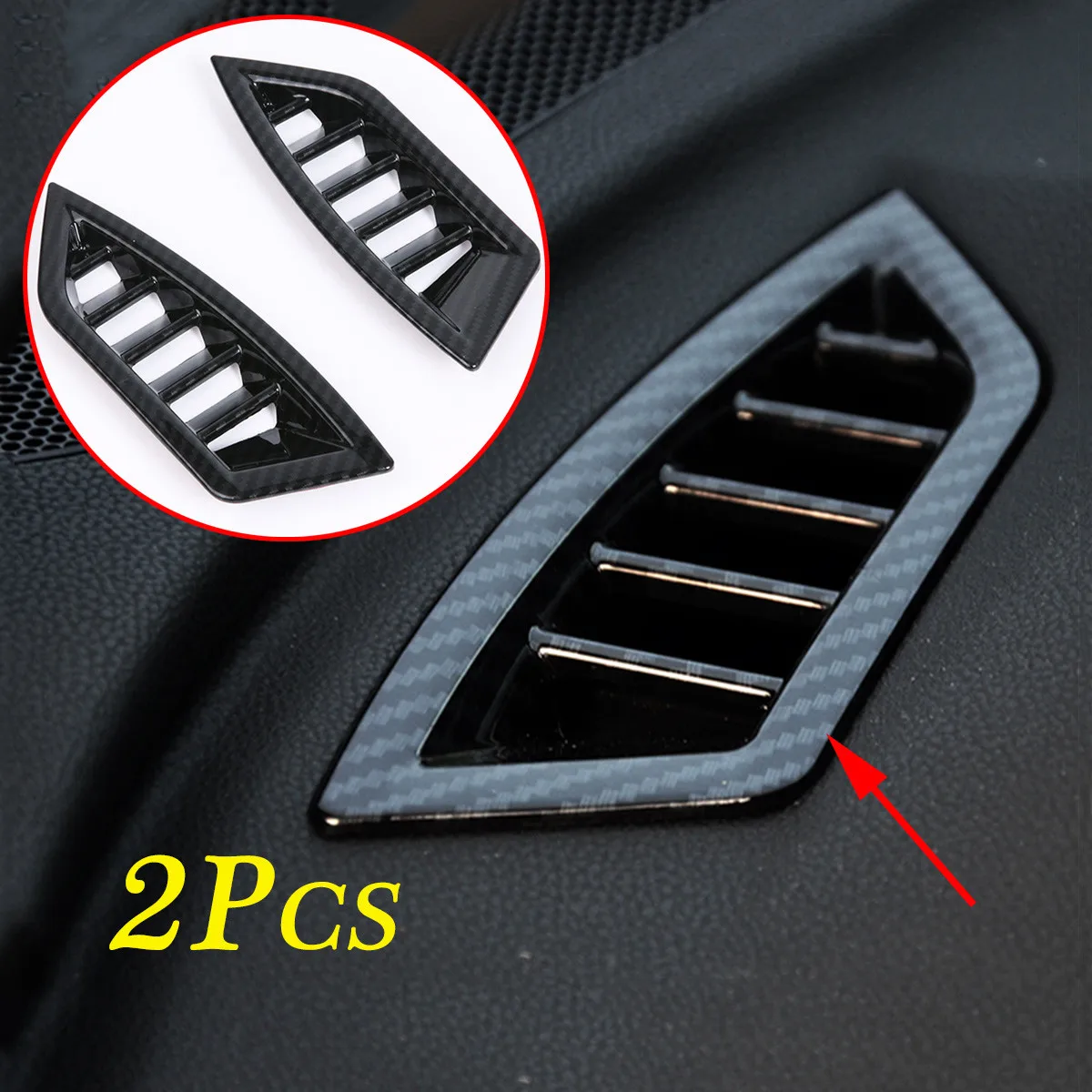 2 шт углеродное волокно Передняя приборная панель вентиляционное отверстие