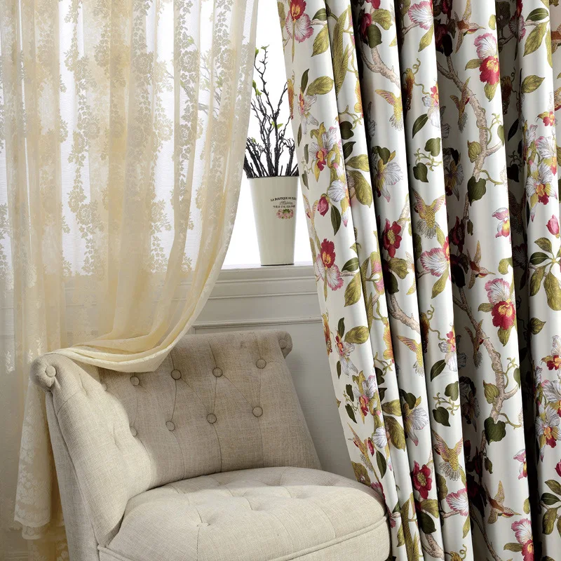 

2021 New Idyllic Printing High Shading Curtain Glass Window Blinds Curtain Finished Curtains for Living Dining Room Bedroom