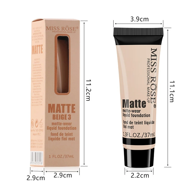 MISS ROSE профессиональная основа для Матовая жидкая Водонепроницаемый увлажняющая