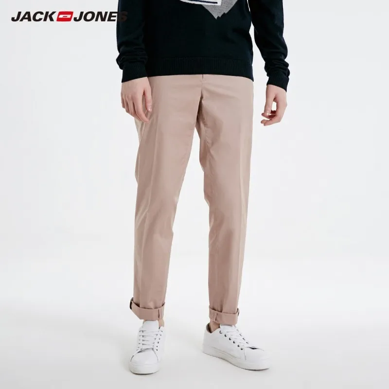 Брюки JackJones мужские стрейчевые хлопок однотонные деловые Повседневные базовые