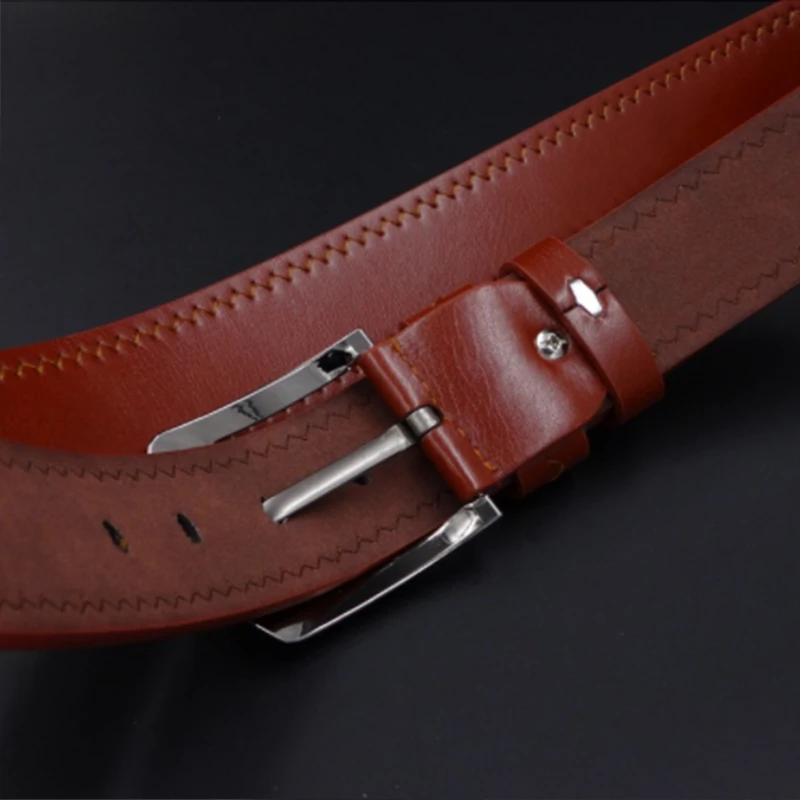 Модный и удобный мужской кожаный ремень из искусственной кожи с пряжкой иглой
