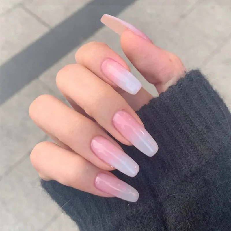 24 шт./компл. длинная фотография квадратная Европа розовый белый градиент полное