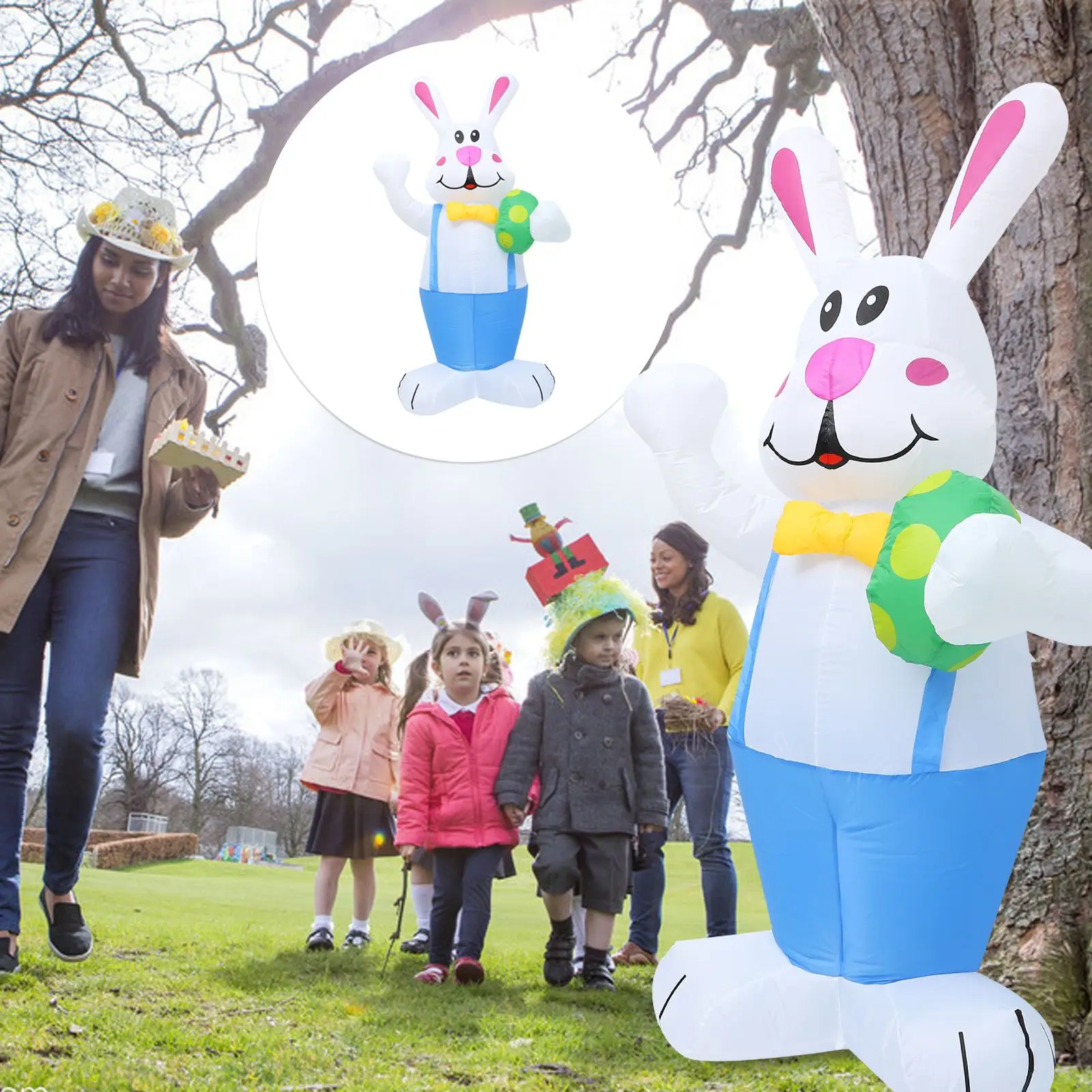 

1 Set Inflatable Easter Decoration Bunny Outdoor Holiday Yard Decor (AU Plug)