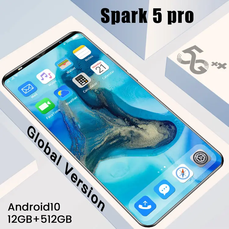

Global Version Spark 5 Pro 6+128GB Dual SIM 24+48MP 6000mAh Mobile Cell Phones 5.0 Inch Fingerprint Unlock Mini Smart Phone