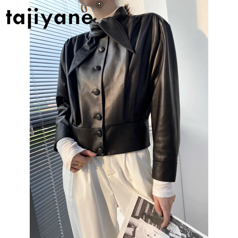 

Женская кожаная куртка Tajiyane, куртка из натуральной овечьей кожи в Корейском стиле, TN2836
