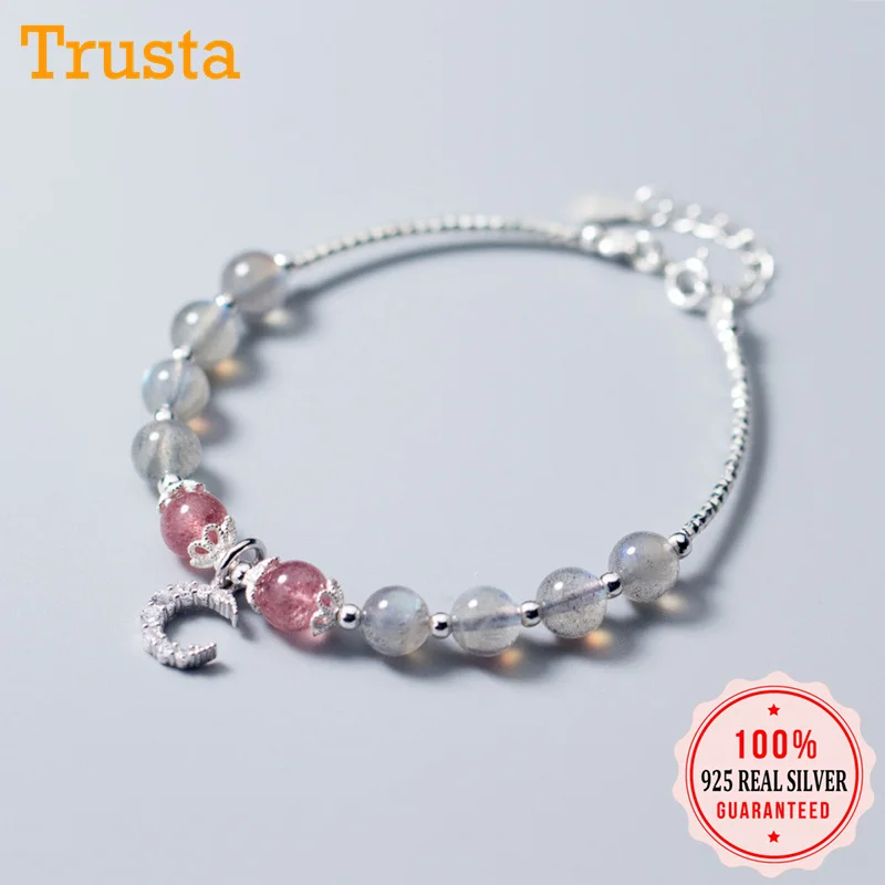 Trusta, новинка,, 925 пробы, серебряный браслет, ювелирное изделие, 9,1 г, материал, цельное серебро, простой открытый Браслет-манжета, подарок для девочек, DS1504