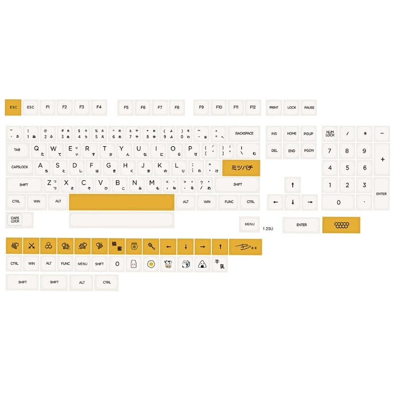 

Mechanical Keyboard Keycaps Honey Milk Theme Original QX Profile 140 Keys Compatible Cherry MX Kailh Gateron Switches
