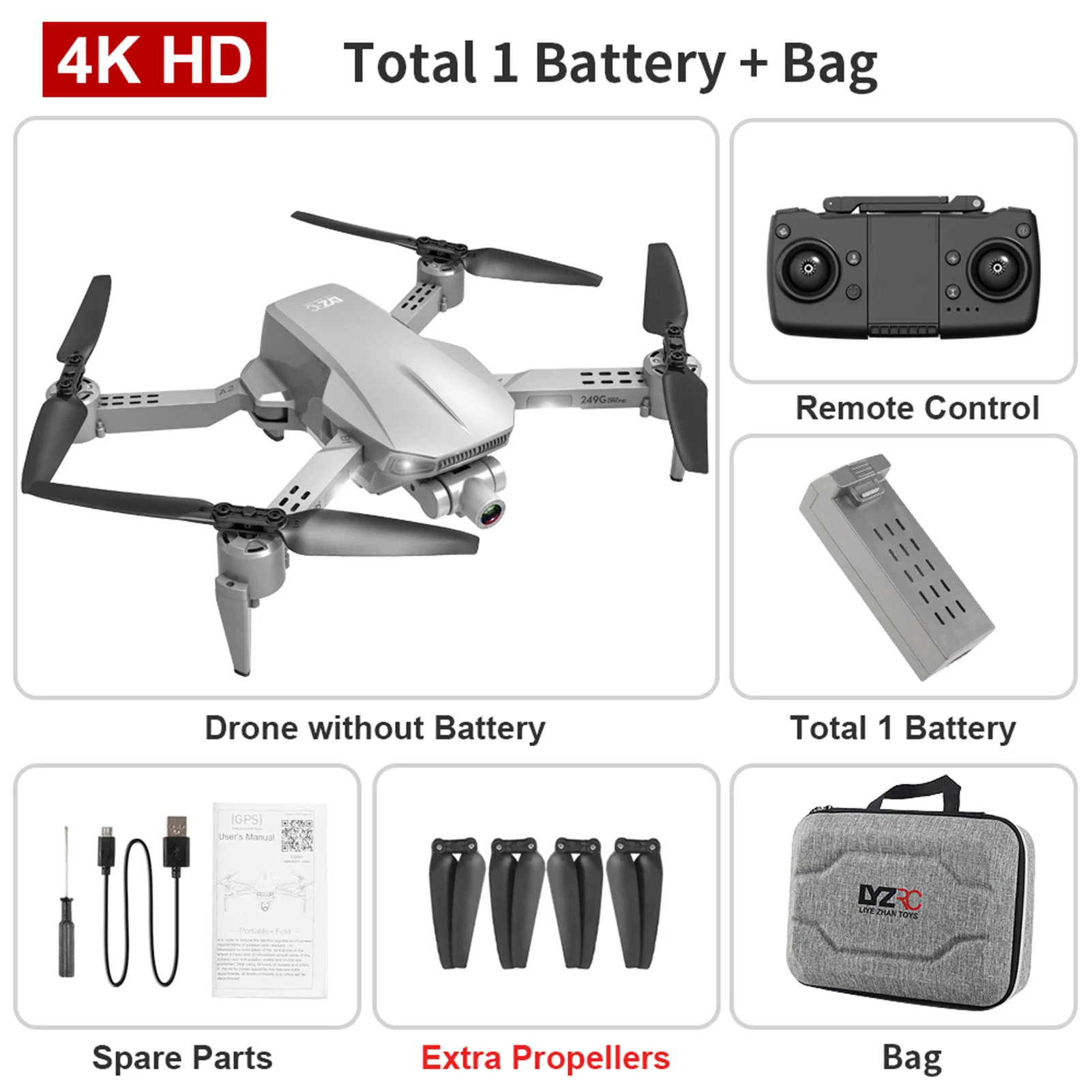 квадрокоптер l106 pro rc 4k с камерой п