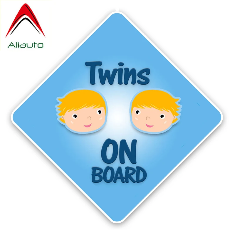 

Aliauto Funny Car Sticker Twins Baby on Board Colored Warning Sign Decoration Decal Automobile Motorcycles Accessories,12cm*12cm