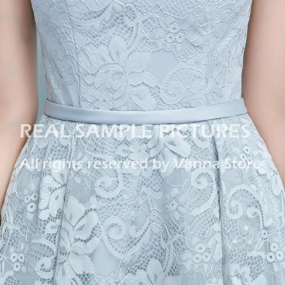 

V Neck Tea Length Wedding Bridesmaid Dress Short Corset Evening Cocktail Gown Custom Made Cheap Simple Princess Ballgown #641