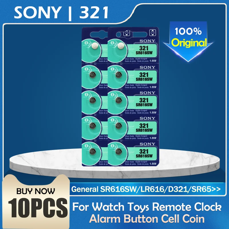 Батарейка для часов Sony SR616SW 10 шт./лот 100% оригинальная из оксида серебра SR616 сделано