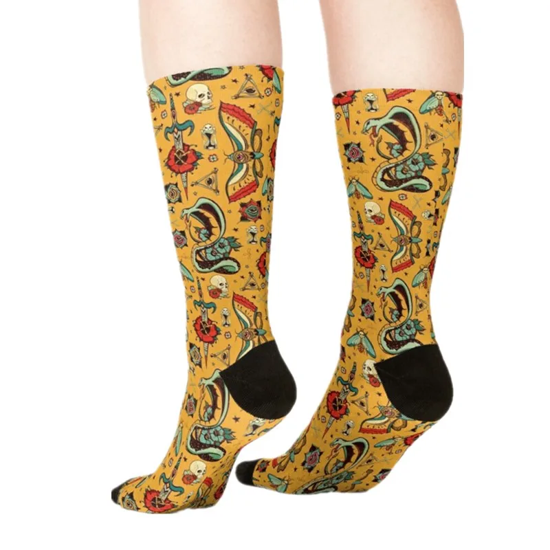 

Women's socks kawaii Abstract Art Expression Printed Socks Women harajuku Happy Funny Novelty cute girl gift Socks for women