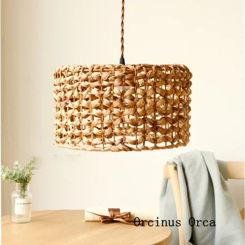 Винтажная люстра для гостиной, столовой, спальни, кафе в современном простом стиле из бамбука в северном районе.